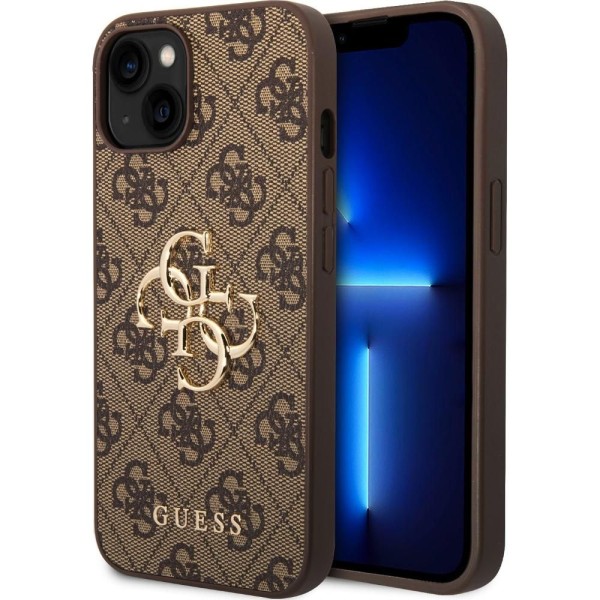 PU 4G Metal Logo iPhone 15 Brown GUESS