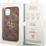 PU 4G Metal Logo iPhone 15 Brown GUESS