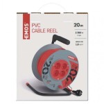 PVC prodlužovací kabel na bubnu – 4 zásuvky, 20m, 1mm2