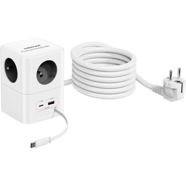 PowerCube 4xAC,PD 65W, 3m, šedá CUBENEST
