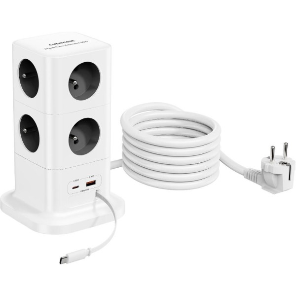 PowerCube 8xAC,PD 65W, 3m, šedá CUBENEST
