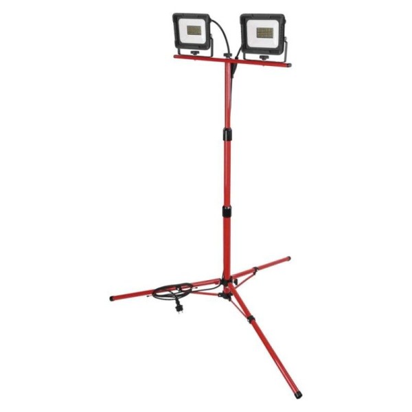 LED reflektor ELION, 2×30W + trojnožka, červený, neutrální bílá
