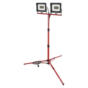 LED reflektor ELION, 2×50W + trojnožka, červený, neutrální bílá
