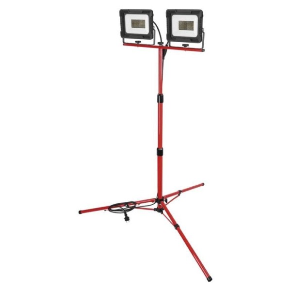 LED reflektor ELION, 2×50W + trojnožka, červený, neutrální bílá