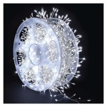 LED nano řetěz na cívce, stříbrný, 14,4 m, venkovní i vnitřní, studená bílá, časovač