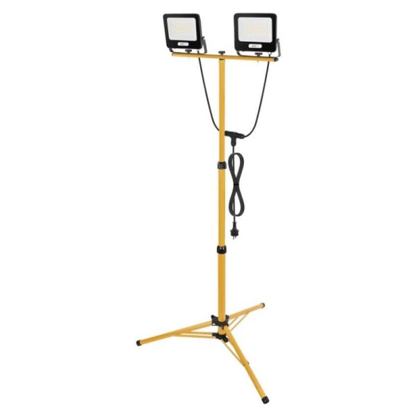 LED reflektor GLARO, 2×50W + trojnožka, černý, neutrální bílá