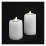 LED dekorace – 2x vosková svíčka s reálným plamenem, 4x AA, teplá bílá, časovač