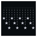 LED vánoční závěs – hvězdy, 170x85 cm, 3x AA, venkovní i vnitřní, studená bílá, časovač