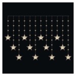 LED vánoční závěs – hvězdy, 170x85 cm, 3x AA, venkovní i vnitřní, teplá bílá, časovač