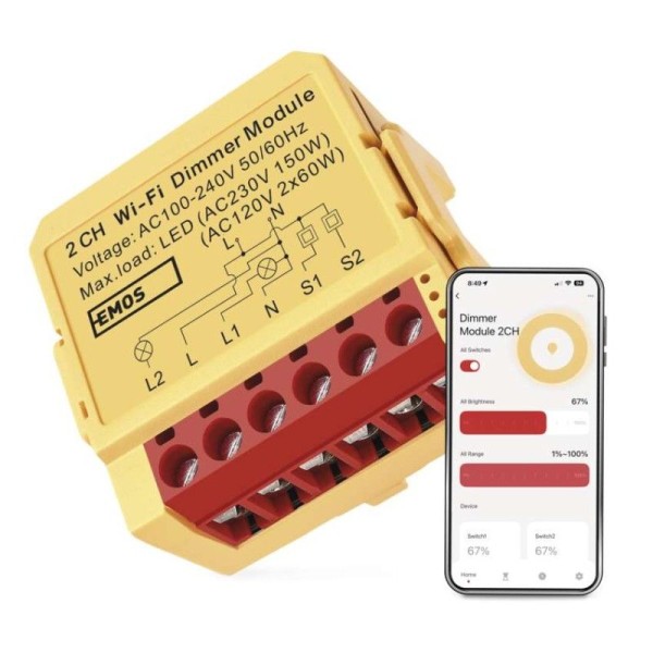 GoSmart modul stmívací IP-2212DW, WiFi, 2-kanálový