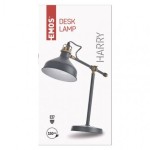 Stolní lampa HARRY na žárovku E27, tmavě šedá