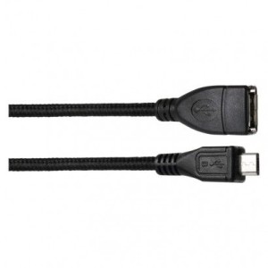 USB kabel 2.0 A/F - micro B/M OTG 15cm černý