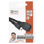 USB kabel 2.0 A/F - micro B/M OTG 15cm černý