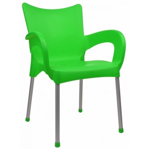 Mega Plast, plastová židle DOLCE (AL nohy), 82,5 x 59 x 55 cm, stohovatelná, zelená