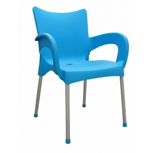Mega Plast, plastová židle DOLCE (AL nohy), 82,5 x 59 x 55 cm, stohovatelná, tyrkysová