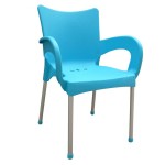 Mega Plast, plastová židle SMART (AL nohy), 83 x 57 x 54 cm, stohovatelná, tyrkysová