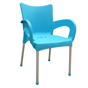 Mega Plast, plastová židle SMART (AL nohy), 83 x 57 x 54 cm, stohovatelná, tyrkysová