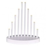 LED svícen bílý, 24,5 cm, 3x AA, vnitřní, teplá bílá, časovač