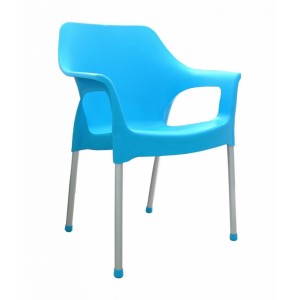 Mega Plast, plastová židle URBAN (AL nohy), 83,5 x 60 x 54 cm, stohovatelná, tyrkysová