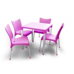 Mega Plast, plastová židle VITA (AL nohy), 82,5 x 48 x 55 cm, stohovatelná, růžová