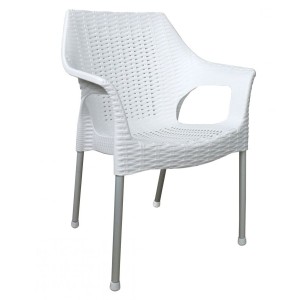 Mega Plast, plastová židle BELLA (AL nohy), 84 x 60 x 52 cm, stohovatelná, bílá