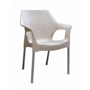 Mega Plast, plastová židle BELLA (AL nohy), 84 x 60 x 52 cm, stohovatelná, champagne
