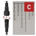 Standard LED spojovací vánoční řetěz – rampouchy, 2,5 m, venkovní, teplá bílá