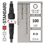 Standard LED spojovací vánoční řetěz – rampouchy, 2,5 m, venkovní, teplá bílá