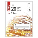 LED vánoční nano řetěz, 1,9 m, 2x AA, vnitřní, teplá bílá, časovač