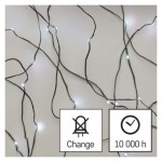 LED vánoční nano řetěz zelený, 15 m, venkovní i vnitřní, studená bílá, časovač