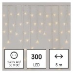 LED vánoční rampouchy, 5 m, venkovní i vnitřní, teplá bílá, ovladač, programy, časovač