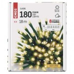 LED vánoční řetěz, 18 m, venkovní i vnitřní, teplá bílá, programy