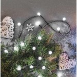LED vánoční cherry řetěz – kuličky, 20 m, venkovní i vnitřní, studená bílá, programy