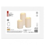 LED dekorace – vosková svíčka s plamínkem, různé velikosti, 3x AAA, vintage, 3 ks, časovač