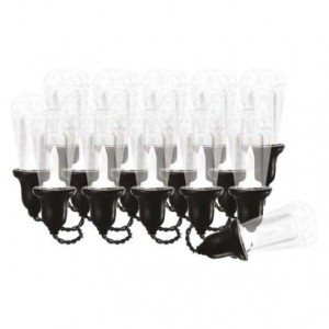 LED světelný řetěz – 16x párty žárovky čiré, 3,6 m, venkovní i vnitřní, studená bílá