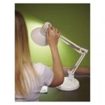 Stolní lampa DUSTIN na žárovku E27, bílá