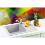 Metalac Inko, obdélníkový dřez X GRANIT QUADRO M, 620 x 500 mm, průměr 90 mm pro sifon, tl. 12 mm (šampaň), včetně sifonu