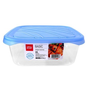 Mega Plast, Dóza Frigo basic, 16 x 16 x 6,5 cm (1 l), hranatá, růžová, žlutá, modrá nebo zelená