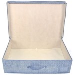 DUE ESSE, Textilní skladovací úložný box 60x40x16 cm, modrý rybinový vzor