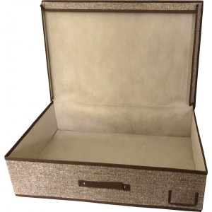 DUE ESSE, Textilní skladovací úložný box 60x40x16 cm, hnědý