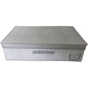 DUE ESSE, Textilní skladovací úložný box 60x40x16 cm, šedý rybinový vzor