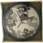 DUE ESSE, Nástěnné hodiny Art Home maskovací vzor, průměr 28 cm, modré