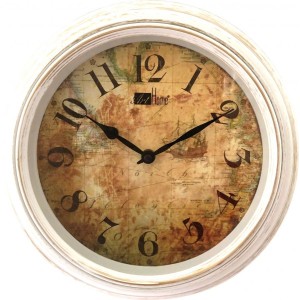 DUE ESSE, Nástěnné kulaté hodiny, průměr 30,5 cm Art Home, mapa