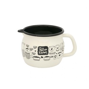 Metalac Retro Kitchen, smaltovaný baněný hrnek s výlevkou 10 cm, 0,8 l