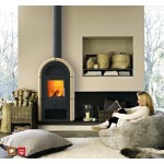 ALFA PLAM, krbová kamna ORIJENT s keramickou obložkou, zelené, horní, průměr 150 mm, 6 kW