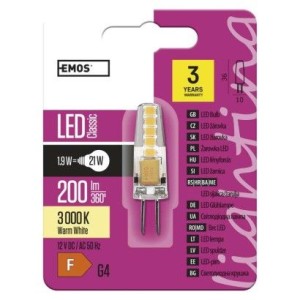 LED žárovka Classic JC 2W 12V G4 teplá bílá