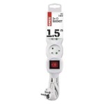 Prodlužovací kabel s vypínačem – 3 zásuvky, 1,5m, bílý