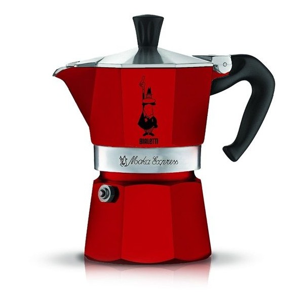BIALETTI MOKA EXPRESS ČERVENÁ 3 ŠÁLKY