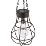 Koopman, Solární závěsná LED lampa ŽÁROVKA průměr 18,5 cm, výška 27 cm