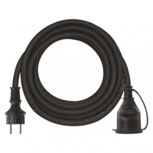 Venkovní prodlužovací kabel 5 m / 1 zásuvka / černý / guma-neopren / 250 V / 1,5 mm2 SCH